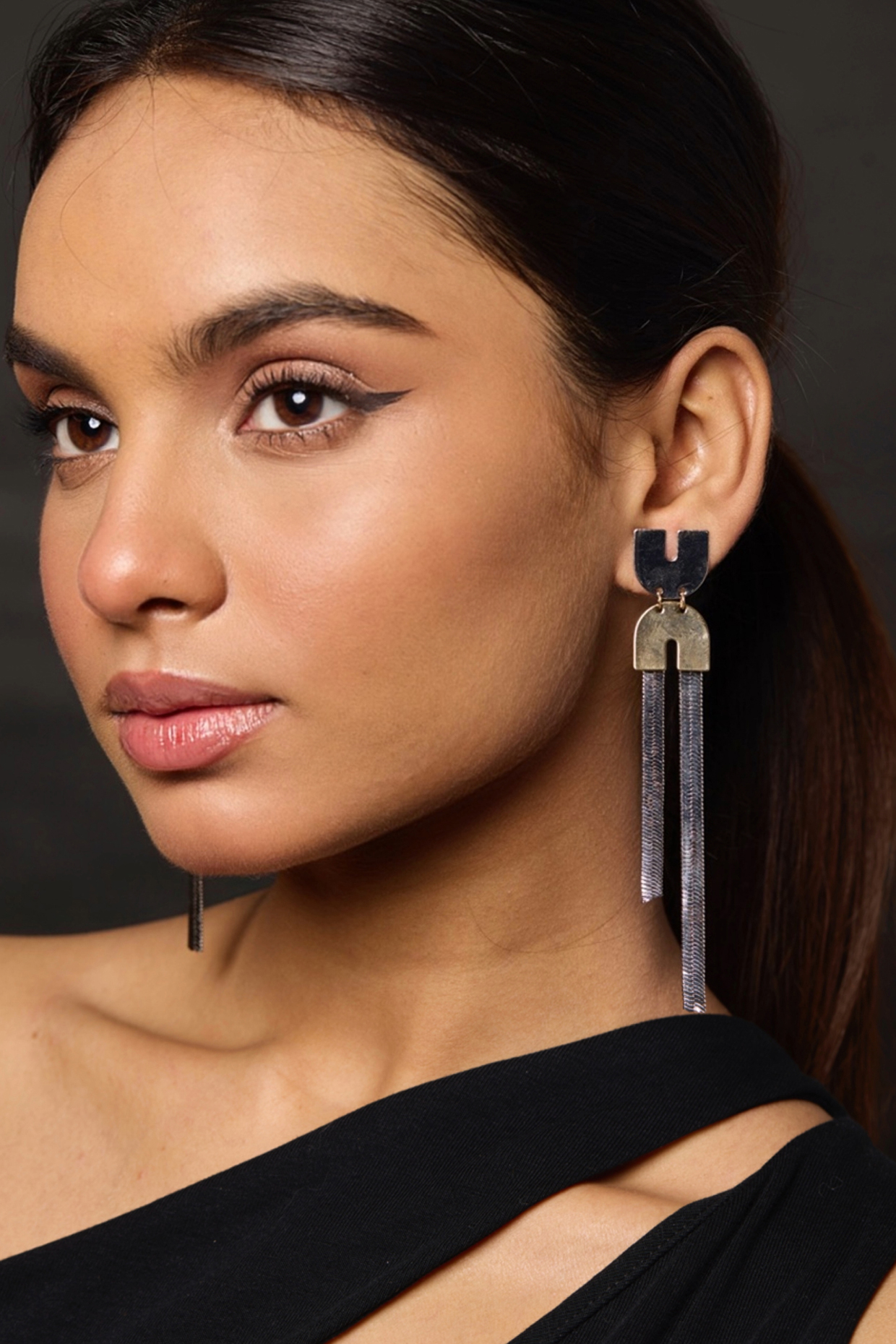Gold Finish Statement Dangler Earrings by Amreli Jaipur at Pernia's Pop Up Shop