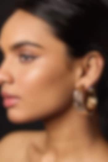 Gold Finish Statement Hoop Earrings by Amreli Jaipur at Pernia's Pop Up Shop