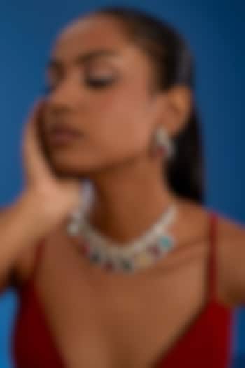 Gold Finish Kundan Polki Necklace Set by Amreli Jaipur at Pernia's Pop Up Shop