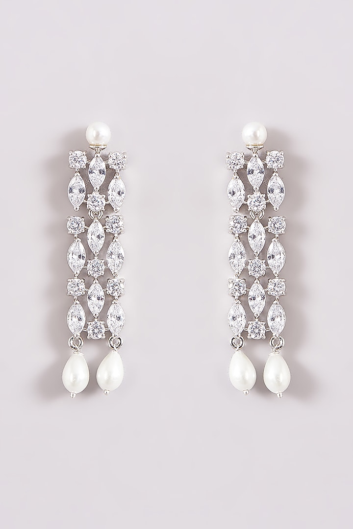 White Finish Zircon Choker Necklace Set by Amreli Jaipur at Pernia's Pop Up Shop