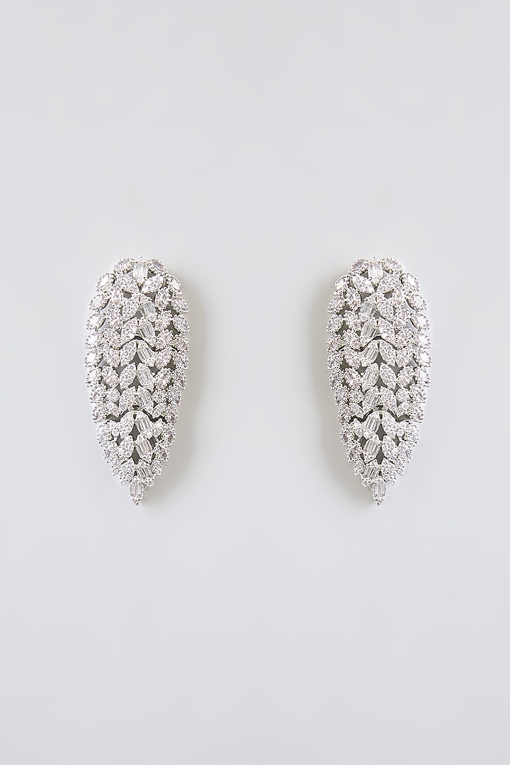 White Finish Zircon Necklace Set by Amreli Jaipur at Pernia's Pop Up Shop