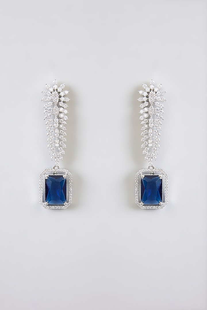White Finish Zircon Necklace Set by Amreli Jaipur at Pernia's Pop Up Shop