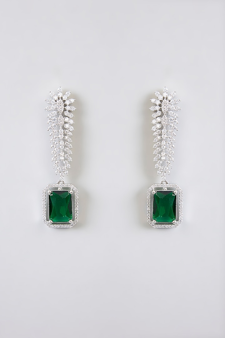 White Finish Zircon Necklace Set by Amreli Jaipur at Pernia's Pop Up Shop