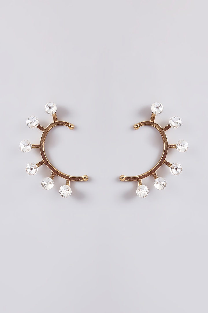 Gold Finish Kundan Polki Ear Cuffs by Amreli Jaipur at Pernia's Pop Up Shop