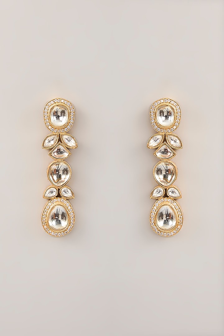Gold Finish Kundan Polki Choker Necklace Set by Amreli Jaipur at Pernia's Pop Up Shop