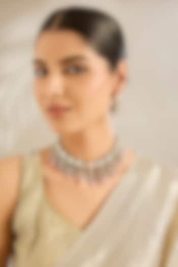 Gold Finish Kundan Polki & Beaded Choker Necklace Set by Amreli Jaipur at Pernia's Pop Up Shop