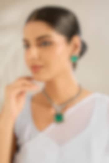 Gold Finish Kundan Polk & Doublet Stone Choker Necklace Set by Amreli Jaipur at Pernia's Pop Up Shop