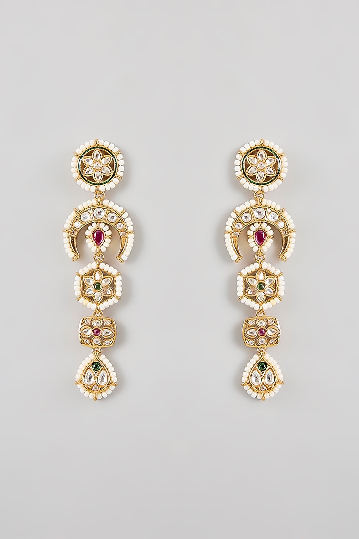 Gold Finish Kundan Polki Choker Necklace Set by Amreli Jaipur at Pernia's Pop Up Shop