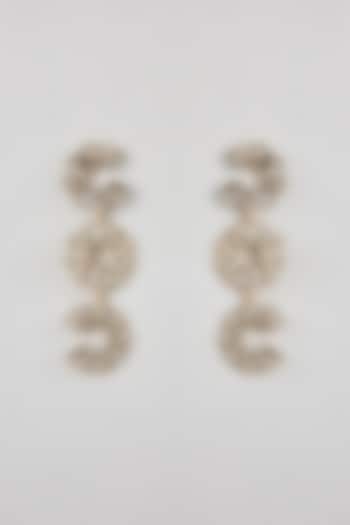 Gold Finish Kundan Polki Dangler Earrings by Amreli Jaipur at Pernia's Pop Up Shop