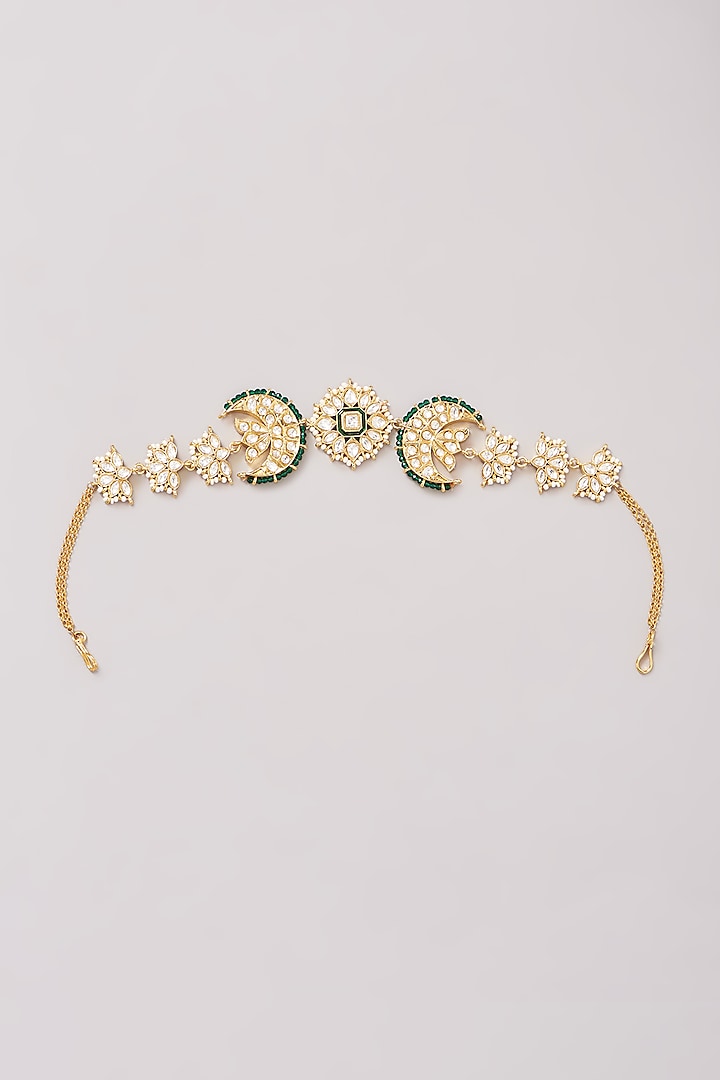 Gold Finish Kundan Polki Headband by Amreli Jaipur at Pernia's Pop Up Shop