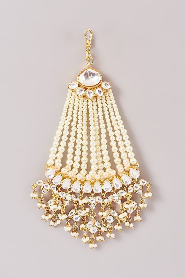 Gold Finish Kundan Polki Pasa by Amreli Jaipur at Pernia's Pop Up Shop
