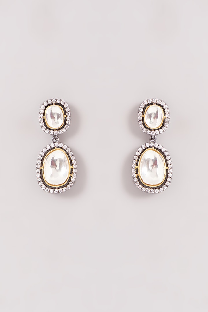 Two Tone Finish Kundan Polki Necklace Set by Amreli Jaipur at Pernia's Pop Up Shop