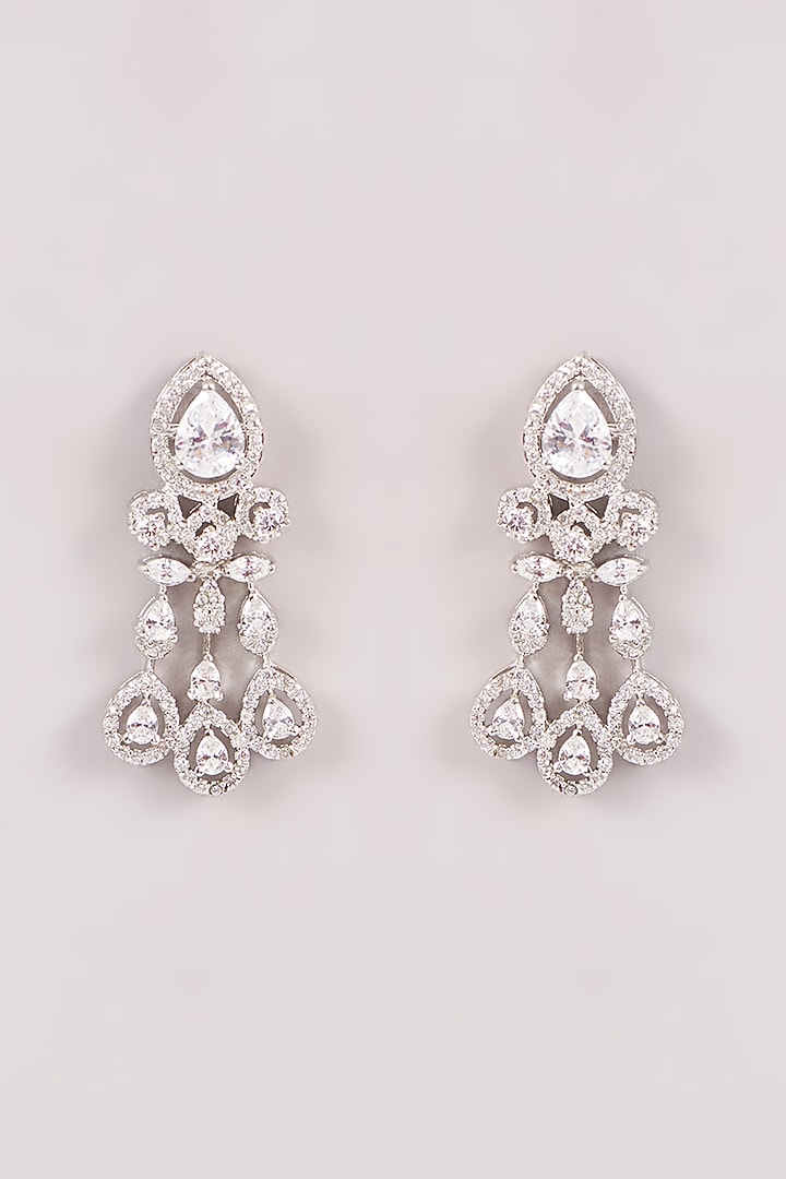White Finish Zircon Necklace Set by Amreli Jaipur at Pernia's Pop Up Shop