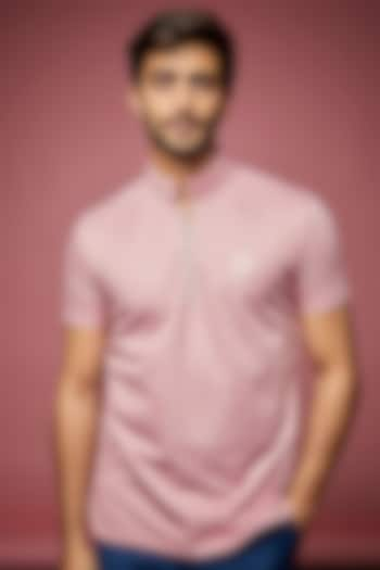 Baby Pink Knit T-shirt by AMIT ARORA