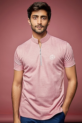 Baby Pink Knit T-shirt by AMIT ARORA