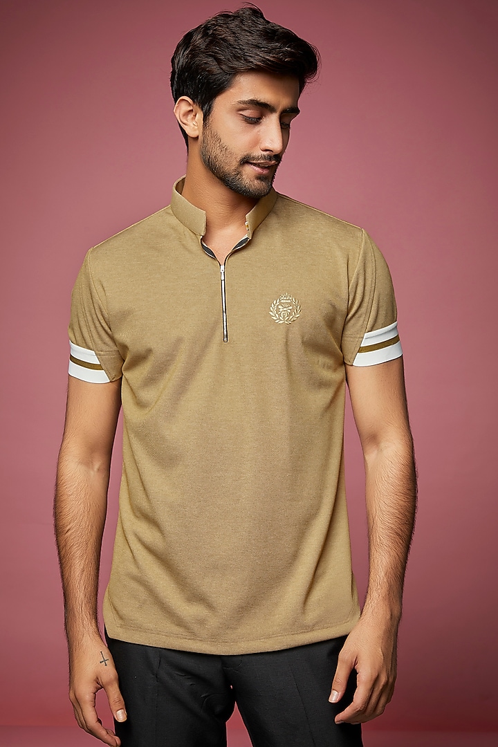 Beige Knit T-shirt by AMIT ARORA