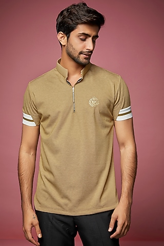 Beige Knit T-shirt by AMIT ARORA