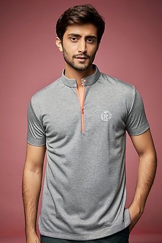 Grey Knit T-shirt by AMIT ARORA