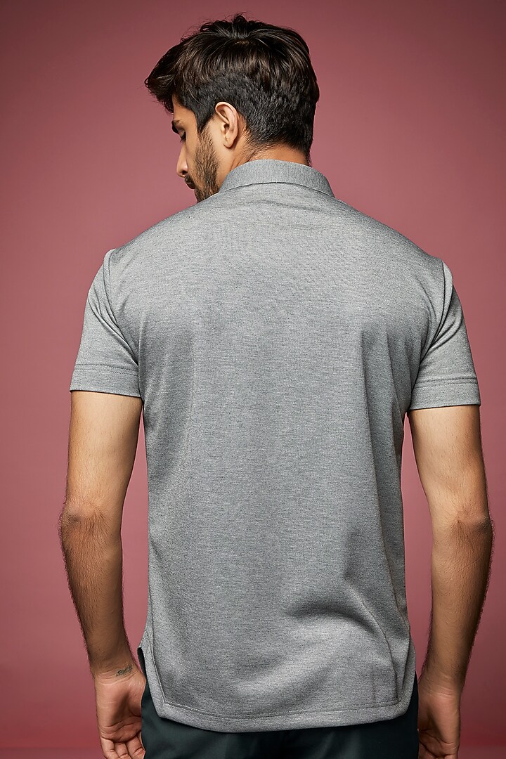 Grey Knit T-shirt by AMIT ARORA at Pernia's Pop Up Shop