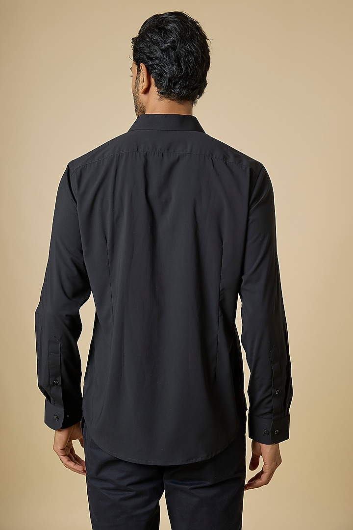 Black Cotton Party Wear Shirt by AMIT ARORA at Pernia's Pop Up Shop