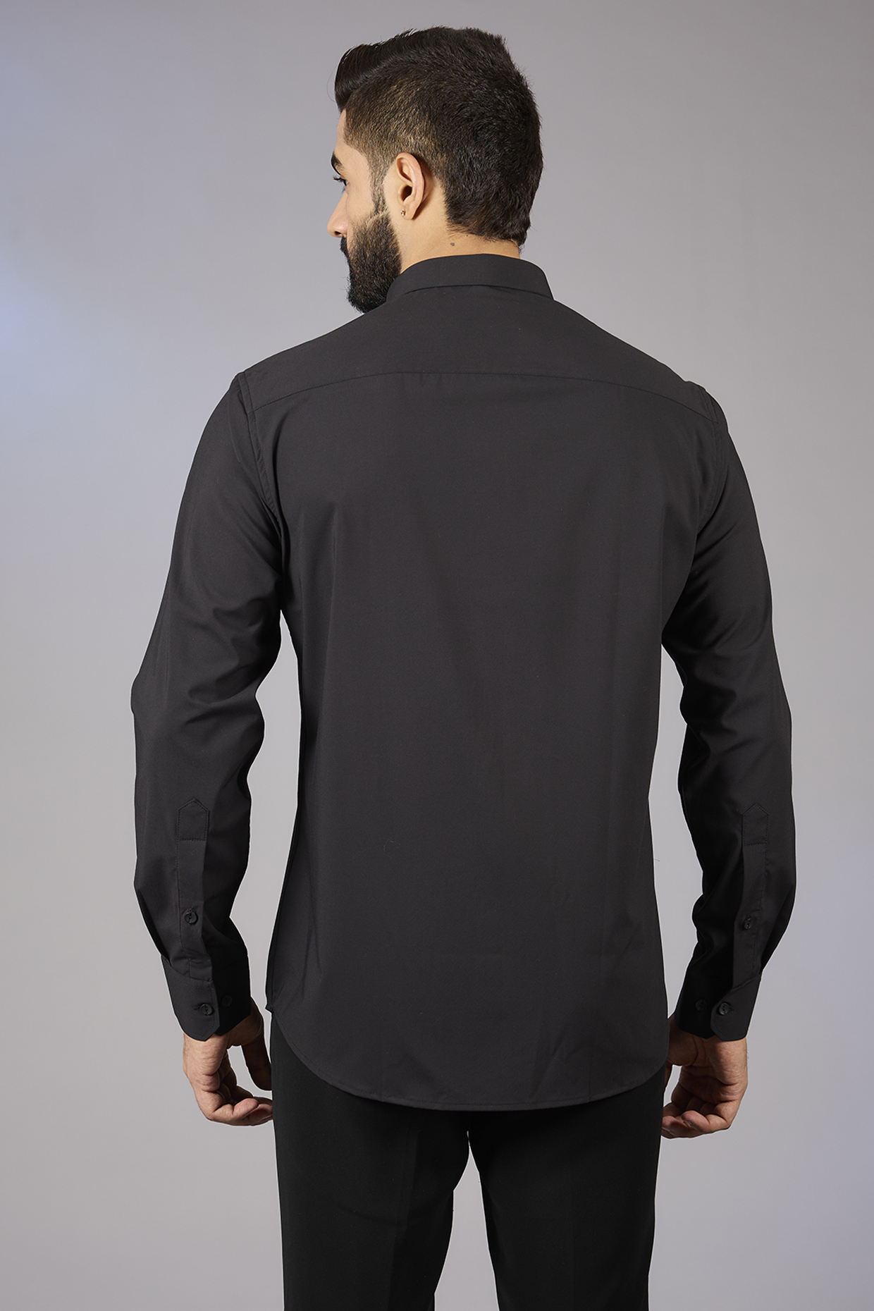 Black Acetate Hand Embroidered Shirt by AMIT ARORA