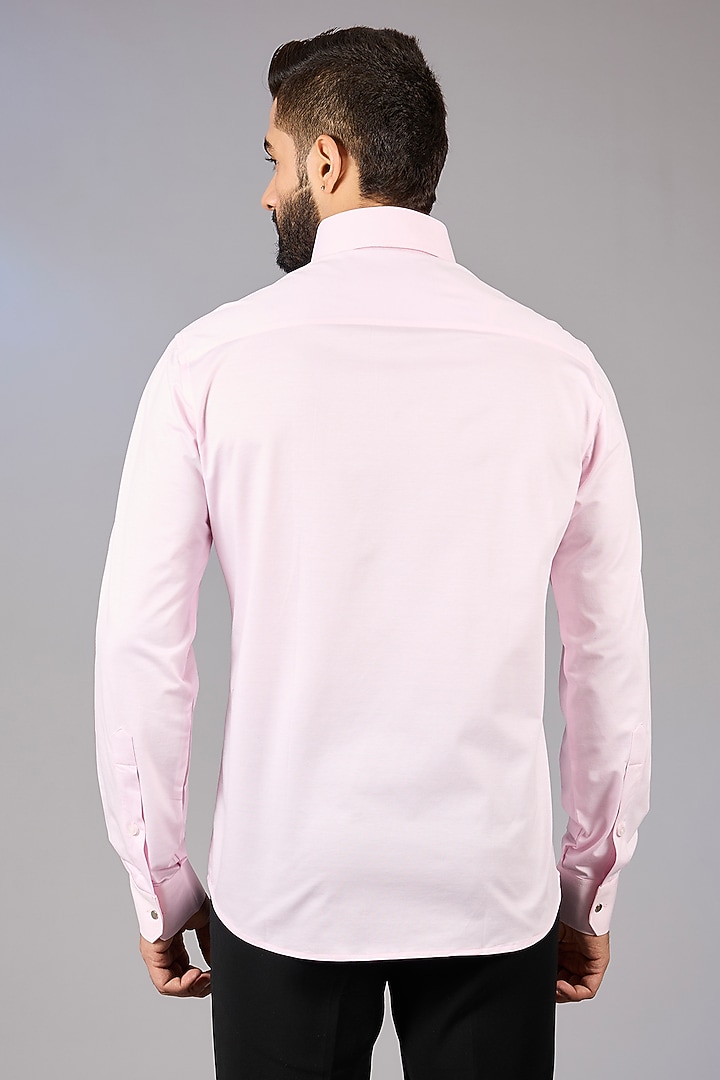 Baby Pink Cotton Party Wear Shirt by AMIT ARORA at Pernia's Pop Up Shop