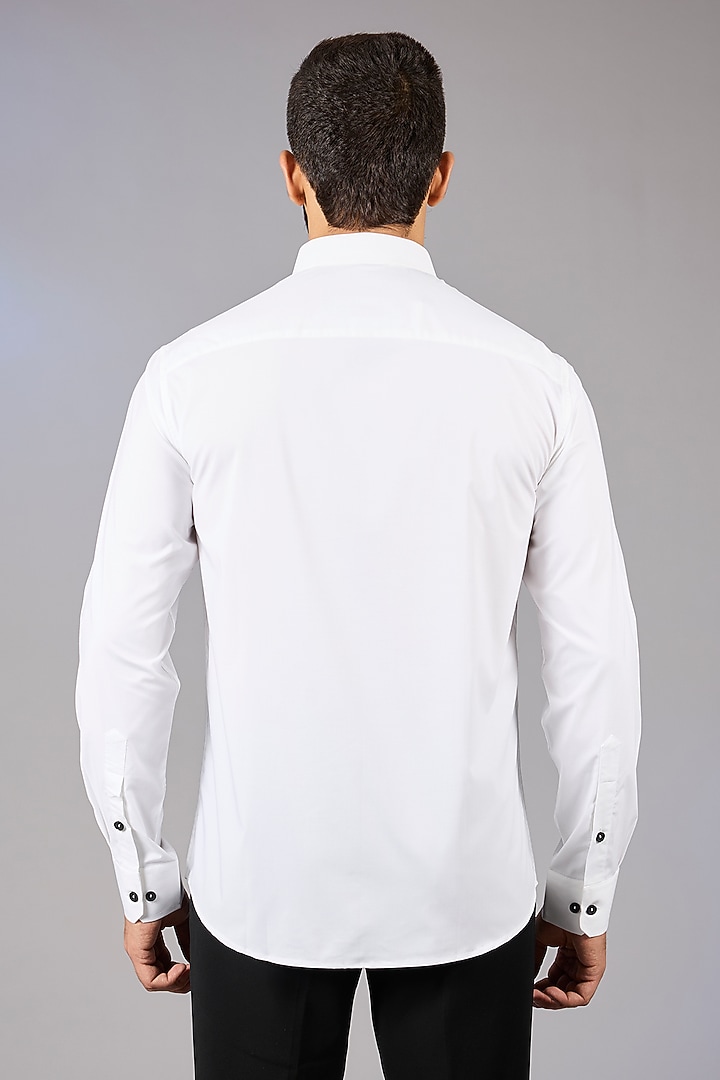 White Acetate Hand Embroidered Party Wear Shirt by AMIT ARORA at Pernia's Pop Up Shop