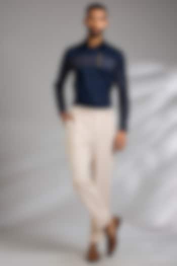Baby Pink Linen Pants by AMIT ARORA at Pernia's Pop Up Shop