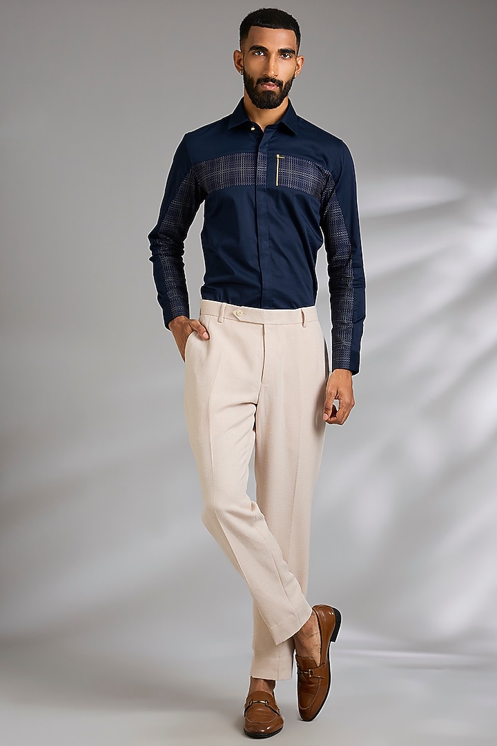 Baby Pink Linen Pants by AMIT ARORA at Pernia's Pop Up Shop