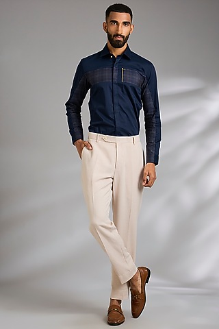 Baby Pink Linen Pants by AMIT ARORA