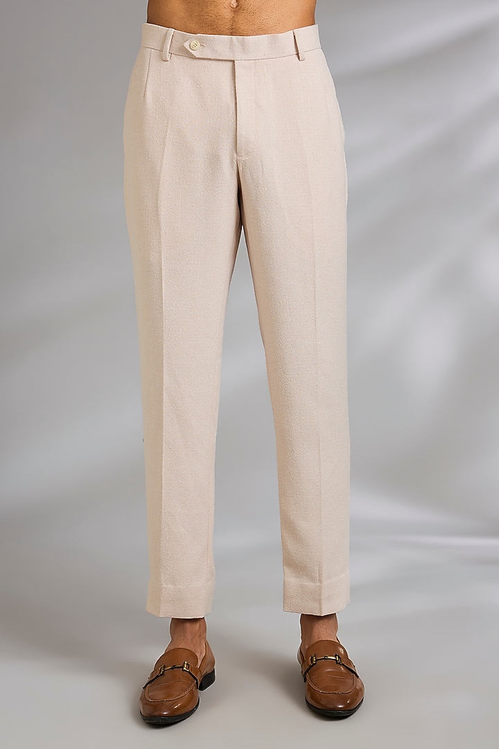 Baby Pink Linen Pants by AMIT ARORA at Pernia's Pop Up Shop