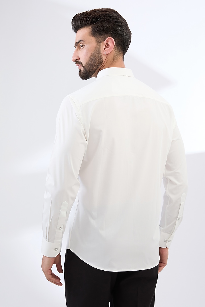 White Acetate Party Wear Shirt by AMIT ARORA at Pernia's Pop Up Shop