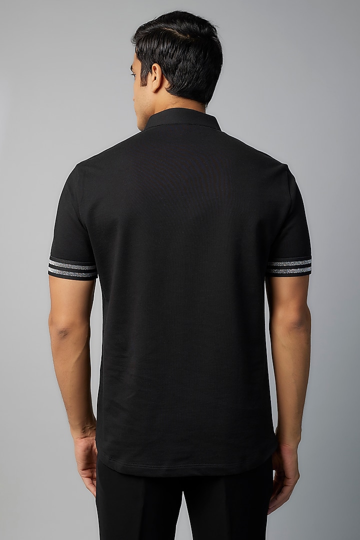 Black Knit T-Shirt by AMIT ARORA at Pernia's Pop Up Shop