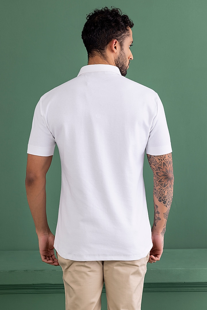White Knit T-Shirt by AMIT ARORA at Pernia's Pop Up Shop