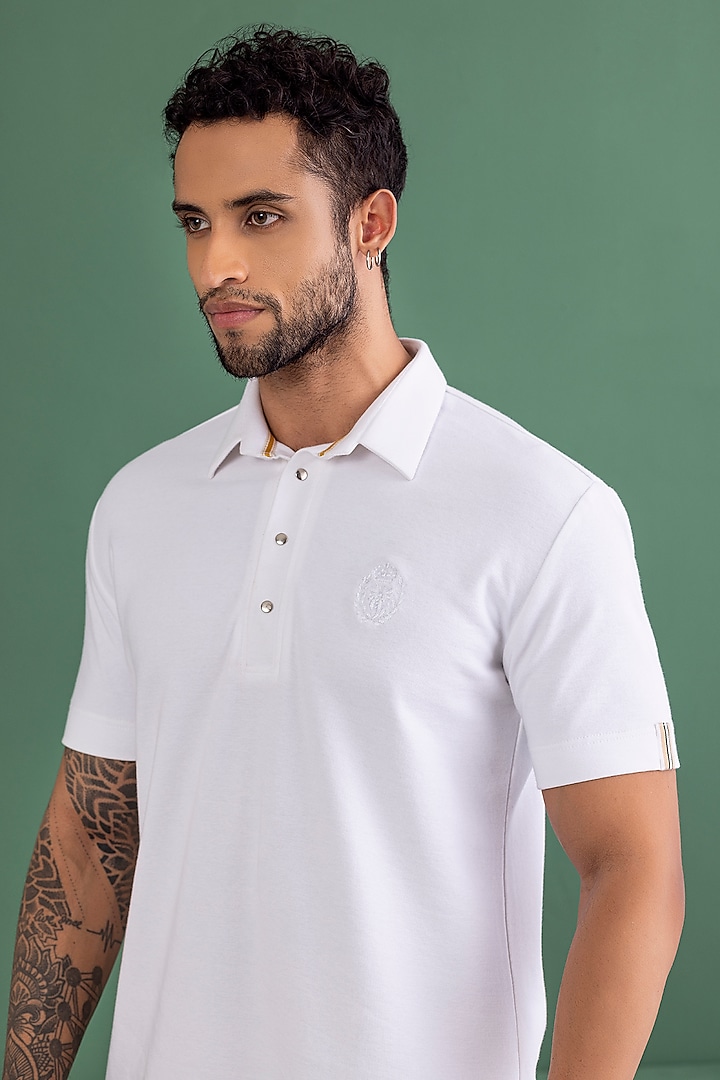 White Knit T-Shirt by AMIT ARORA at Pernia's Pop Up Shop