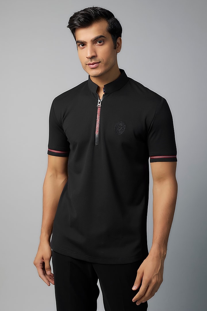 Black Knit T-Shirt by AMIT ARORA