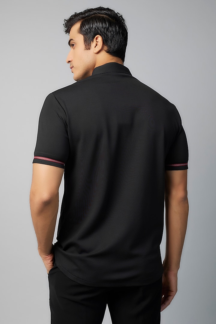 Black Knit T-Shirt by AMIT ARORA at Pernia's Pop Up Shop