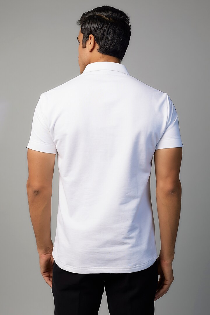 White Knit T-Shirt by AMIT ARORA at Pernia's Pop Up Shop