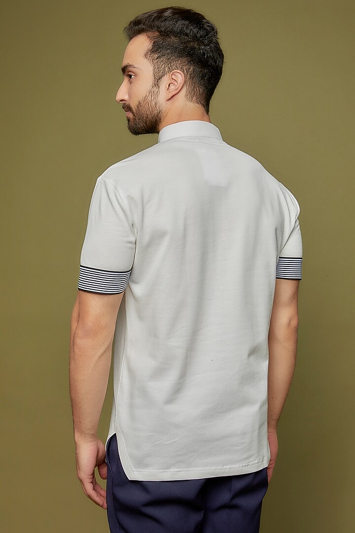 White Knit T-Shirt by AMIT ARORA at Pernia's Pop Up Shop