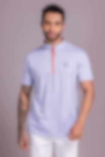 Powder Blue Knit T-Shirt by AMIT ARORA