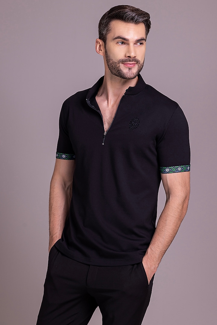 Black Knit T-Shirt by AMIT ARORA