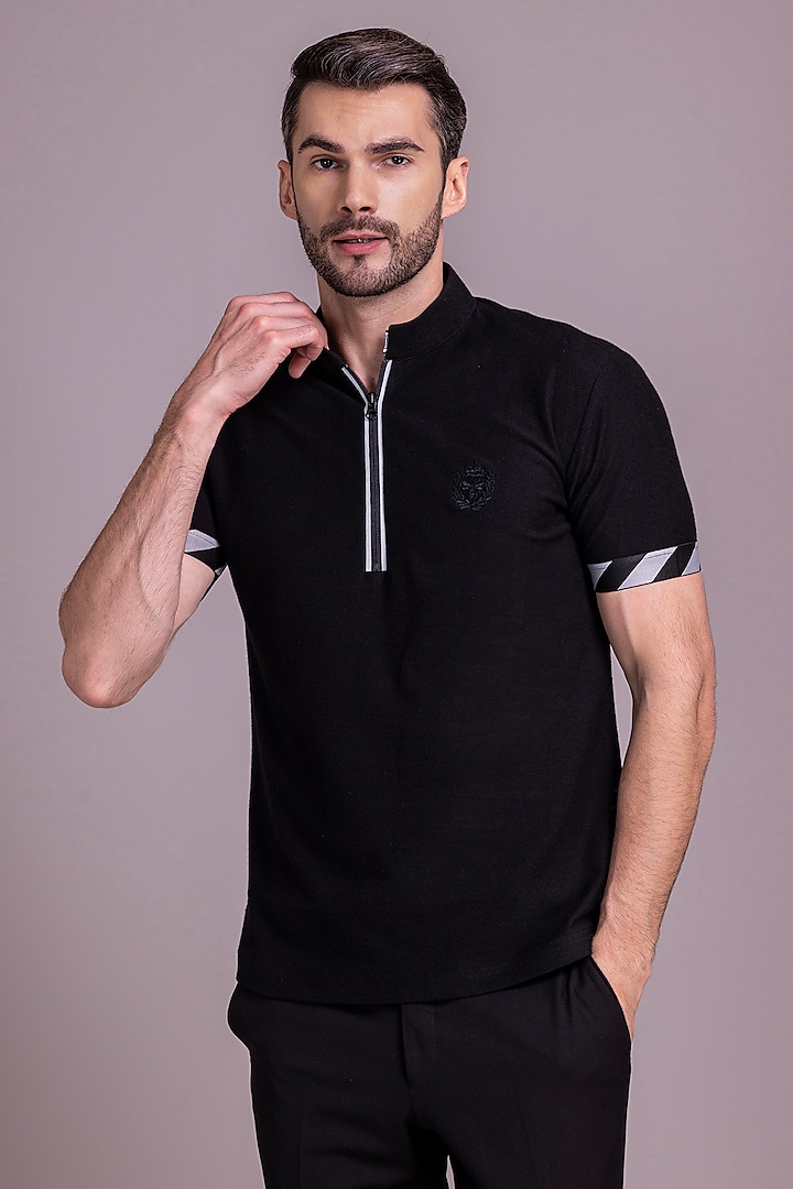 Black Knit T-Shirt by AMIT ARORA