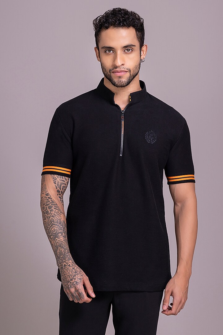 Black Knit T-Shirt by AMIT ARORA