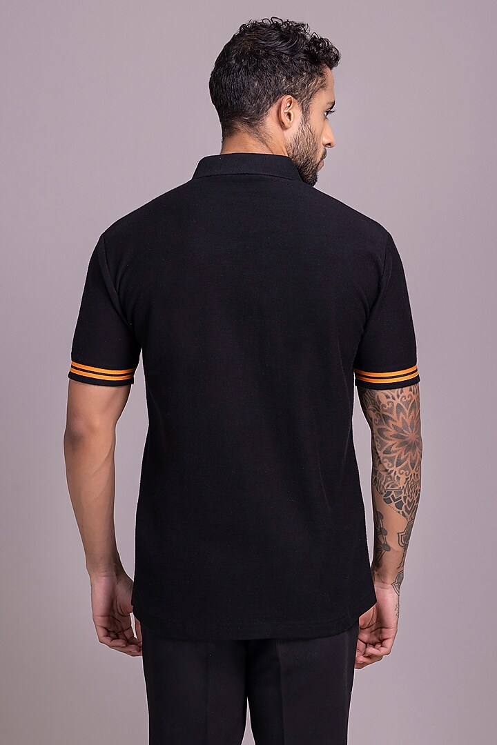 Black Knit T-Shirt by AMIT ARORA at Pernia's Pop Up Shop