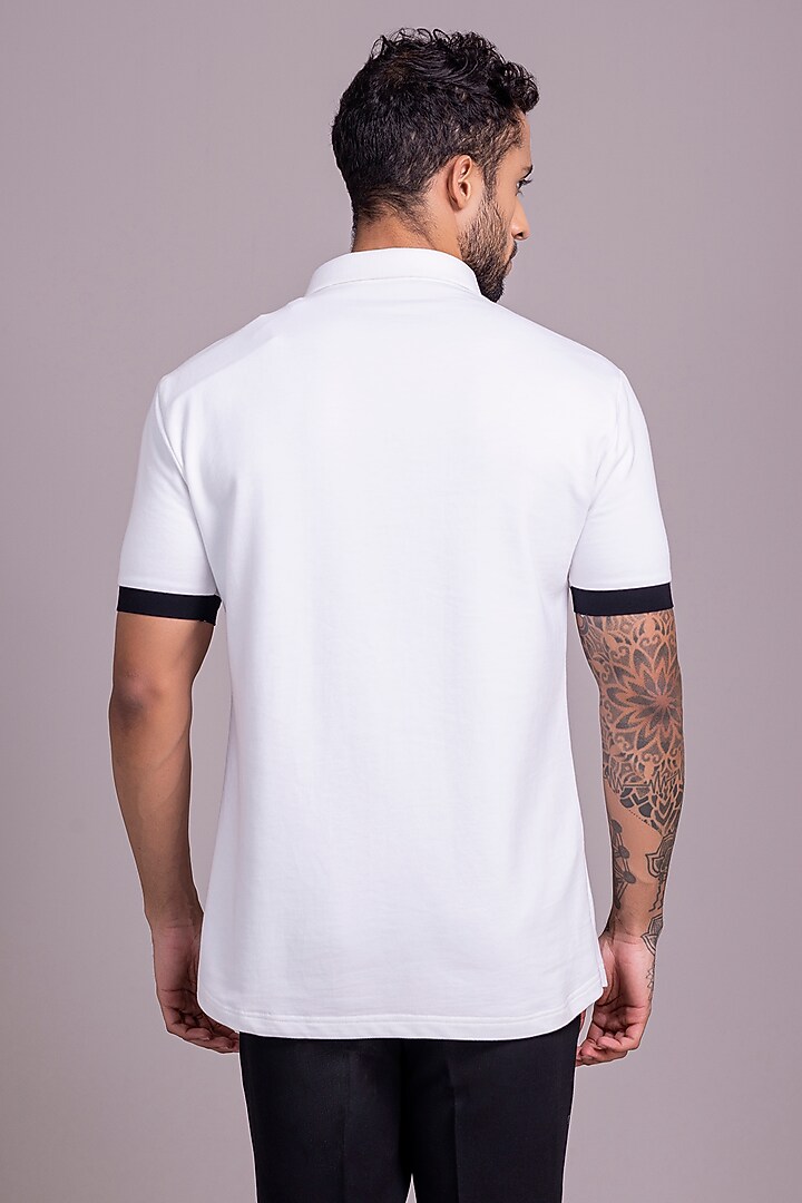 White Knit T-Shirt by AMIT ARORA at Pernia's Pop Up Shop