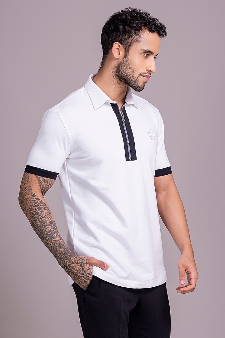 White Knit T-Shirt by AMIT ARORA at Pernia's Pop Up Shop