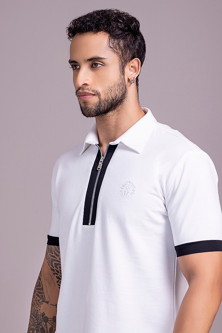 White Knit T-Shirt by AMIT ARORA at Pernia's Pop Up Shop