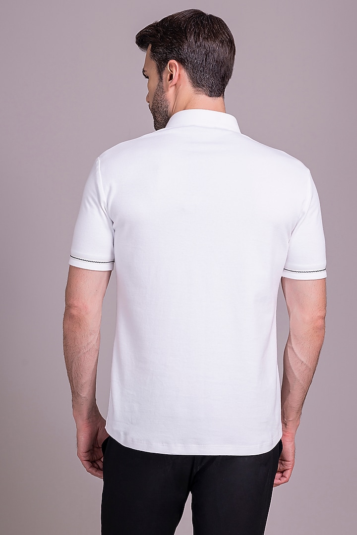 White Knit T-Shirt by AMIT ARORA at Pernia's Pop Up Shop