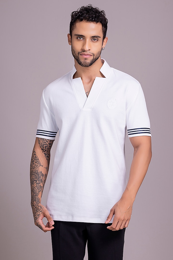 White Knit T-Shirt by AMIT ARORA