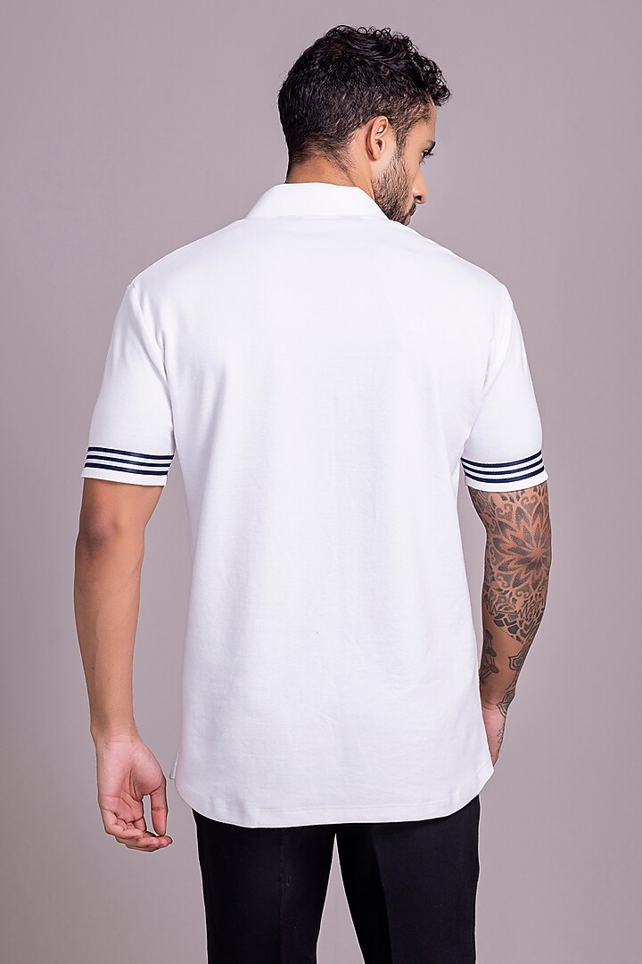 White Knit T-Shirt by AMIT ARORA at Pernia's Pop Up Shop